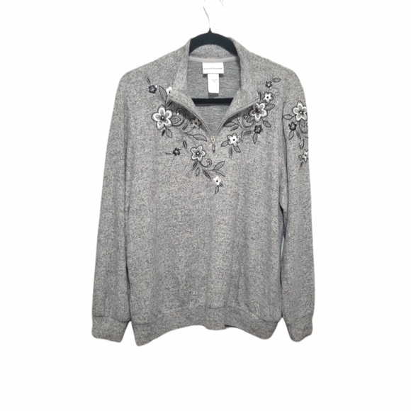 Alfred Dunner Knit Top Women's, Size M,Mock Neck , Color gray - Picture 5 of 10